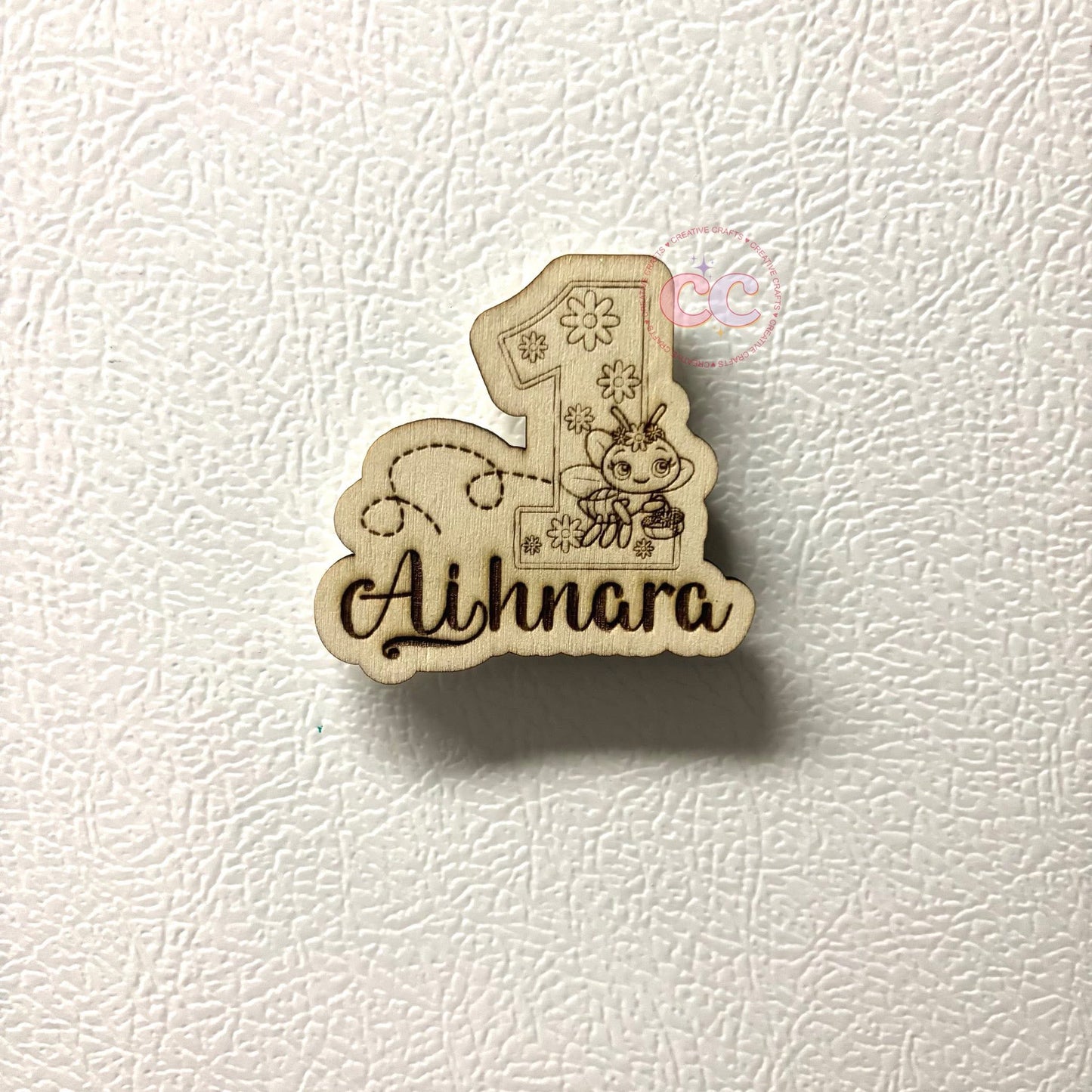 Imán en Madera grabado en Laser