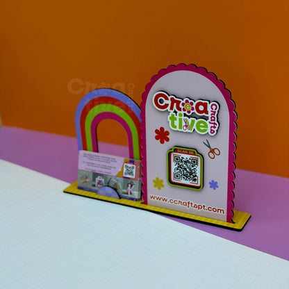 Social Sign + Business Cards Stand