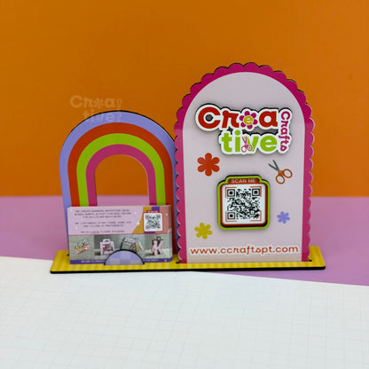 Social Sign + Business Cards Stand