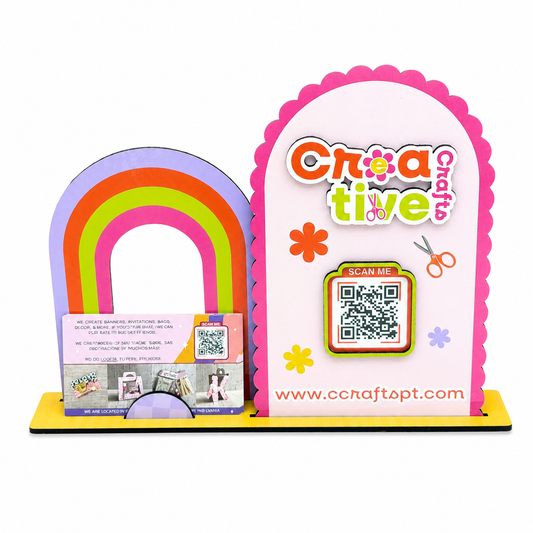 Social Sign + Business Cards Stand