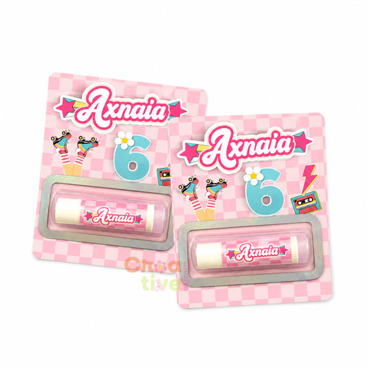 Set de lip balm con tarjeta personalizada para quinceañero o baby shower