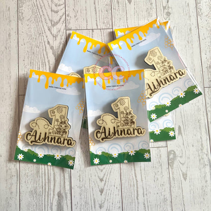 Imán en Madera grabado en Laser