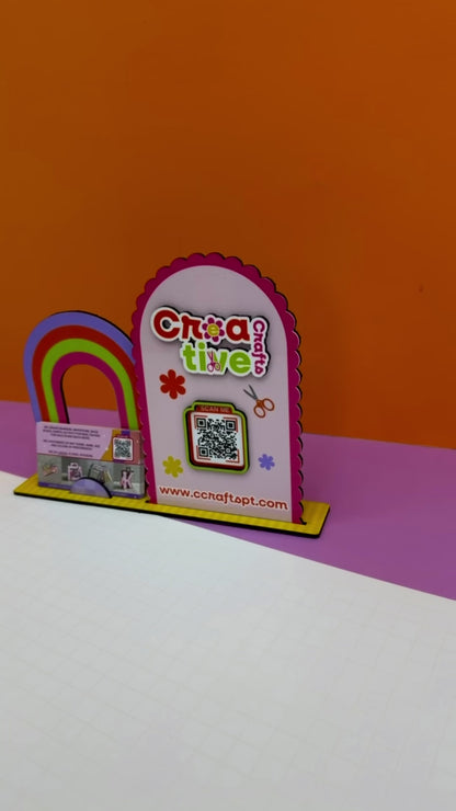 Social Sign + Business Cards Stand